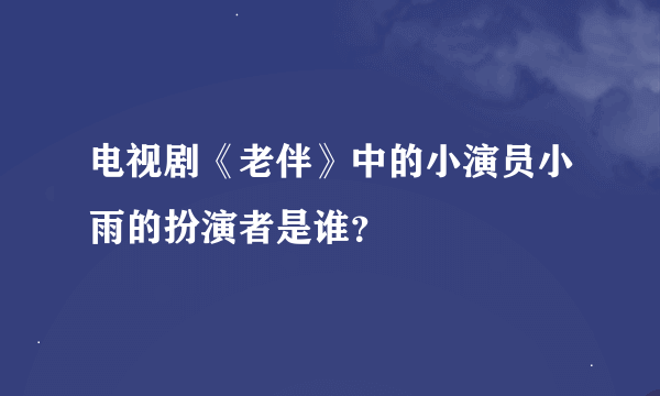 电视剧《老伴》中的小演员小雨的扮演者是谁？