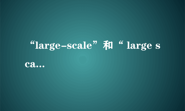 “large-scale”和“ large scale” 的区别是什么？