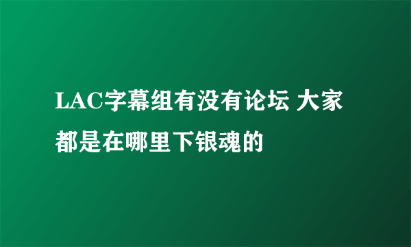 LAC字幕组有没有论坛 大家都是在哪里下银魂的