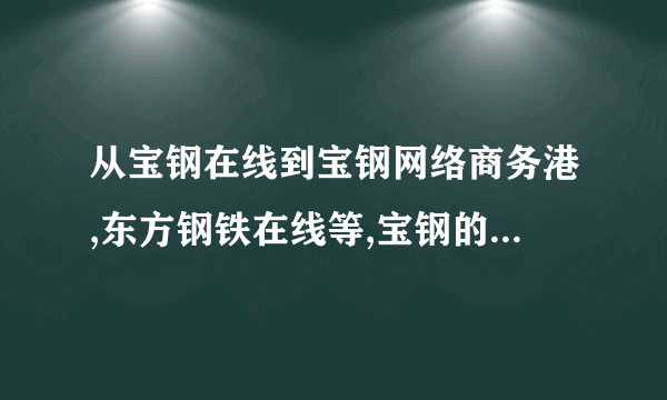 从宝钢在线到宝钢网络商务港,东方钢铁在线等,宝钢的这一系列发展对我国制造行