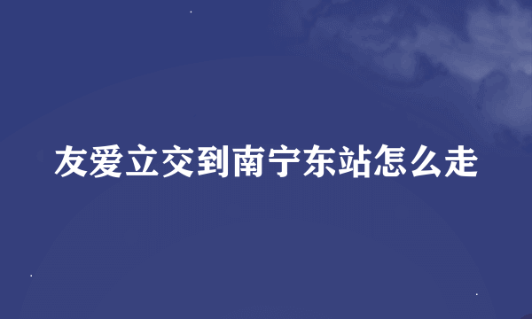 友爱立交到南宁东站怎么走