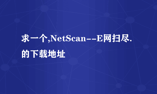 求一个,NetScan--E网扫尽.的下载地址