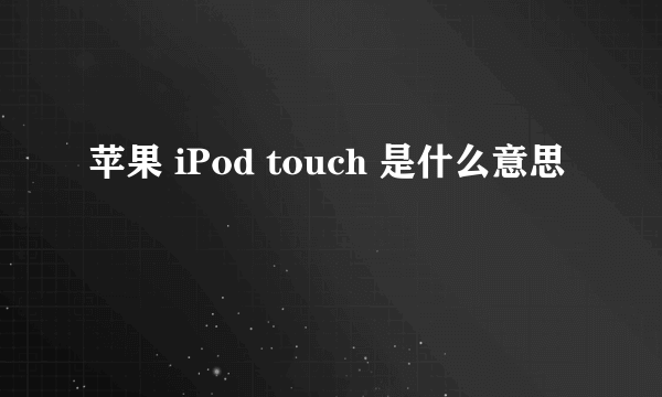 苹果 iPod touch 是什么意思