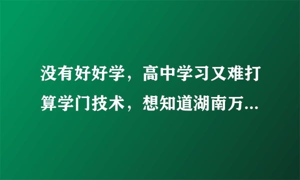 没有好好学，高中学习又难打算学门技术，想知道湖南万通汽修学校怎么样？