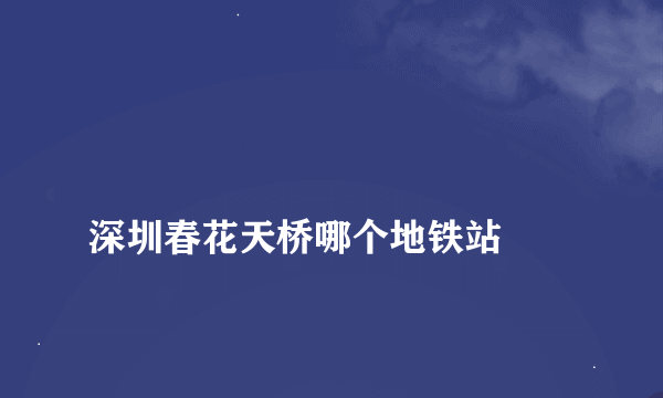 
深圳春花天桥哪个地铁站

