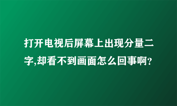 打开电视后屏幕上出现分量二字,却看不到画面怎么回事啊？