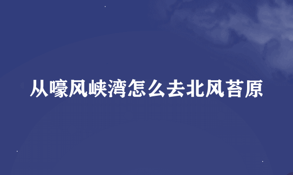 从嚎风峡湾怎么去北风苔原