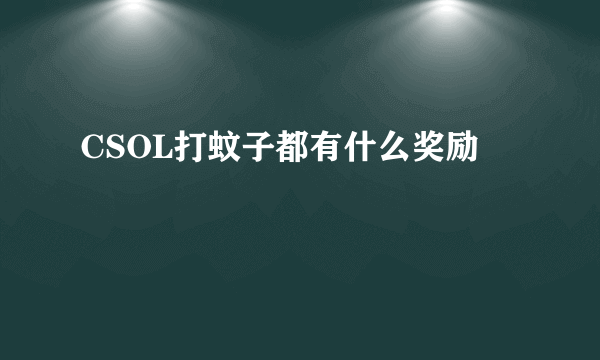 CSOL打蚊子都有什么奖励