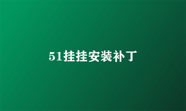 51挂挂安装补丁