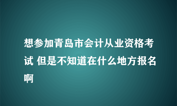 想参加青岛市会计从业资格考试 但是不知道在什么地方报名啊