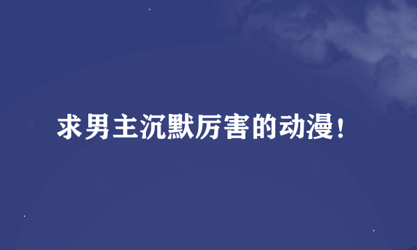 求男主沉默厉害的动漫！