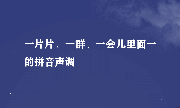 一片片、一群、一会儿里面一的拼音声调