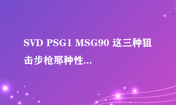 SVD PSG1 MSG90 这三种狙击步枪那种性价比综合性能造价实用性高些呢