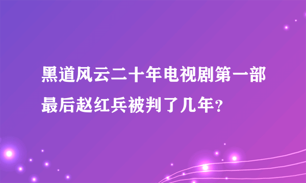 黑道风云二十年电视剧第一部最后赵红兵被判了几年？