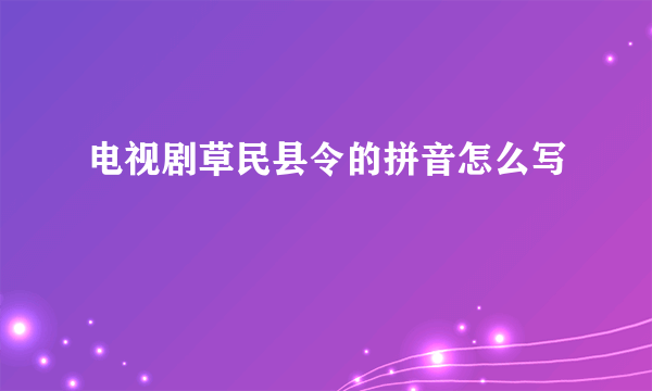 电视剧草民县令的拼音怎么写