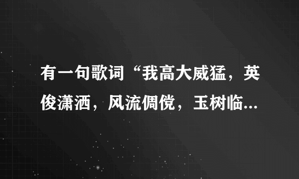 有一句歌词“我高大威猛，英俊潇洒，风流倜傥，玉树临风，仅此一家别无分店”是哪首歌的歌词？