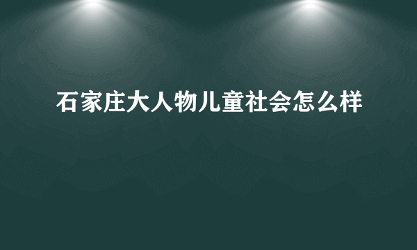 石家庄大人物儿童社会怎么样