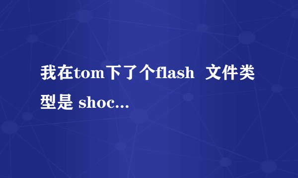 我在tom下了个flash  文件类型是 shockwave flash object 请问用什么软件可以看啊 ?