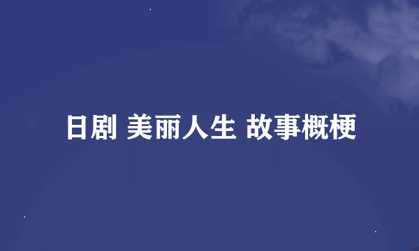 日剧 美丽人生 故事概梗