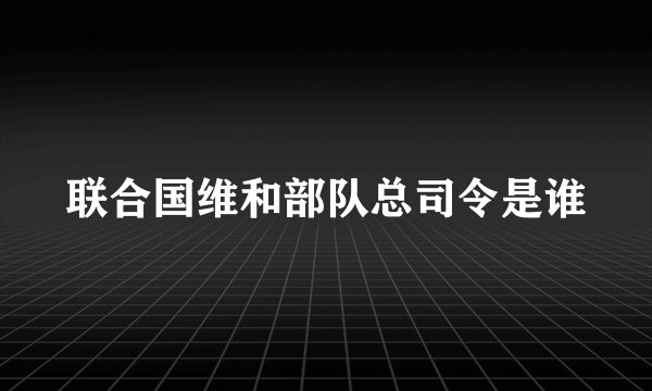 联合国维和部队总司令是谁