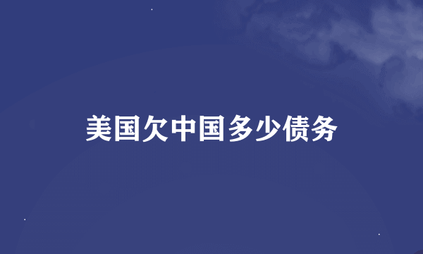 美国欠中国多少债务