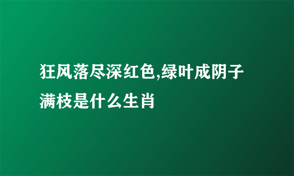 狂风落尽深红色,绿叶成阴子满枝是什么生肖