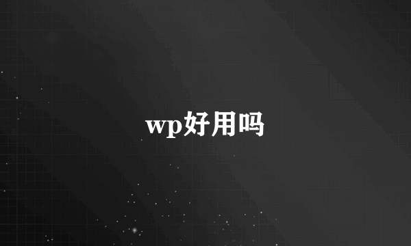 wp好用吗