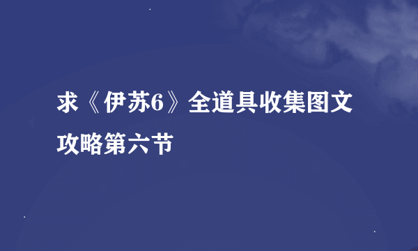 求《伊苏6》全道具收集图文攻略第六节