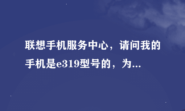 联想手机服务中心，请问我的手机是e319型号的，为什么手机内存卡显示不出来，不能上网。。