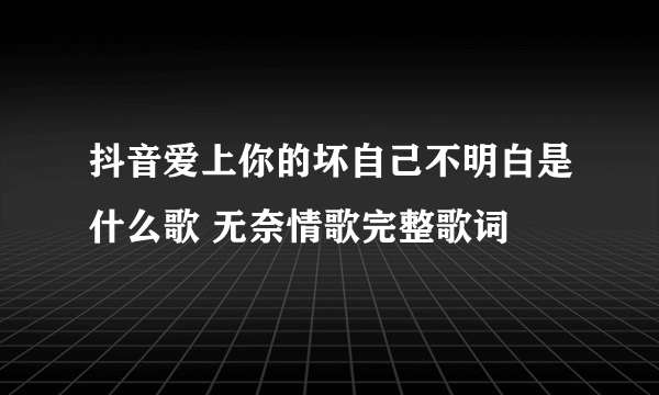 抖音爱上你的坏自己不明白是什么歌 无奈情歌完整歌词