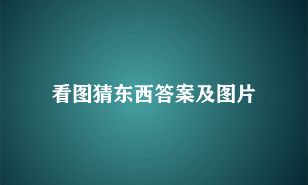 看图猜东西答案及图片