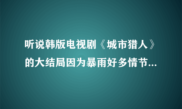 听说韩版电视剧《城市猎人》的大结局因为暴雨好多情节未完成,那真正的结局是什么?