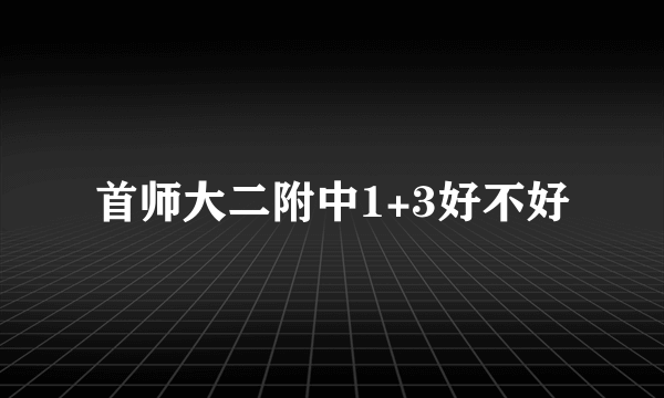 首师大二附中1+3好不好