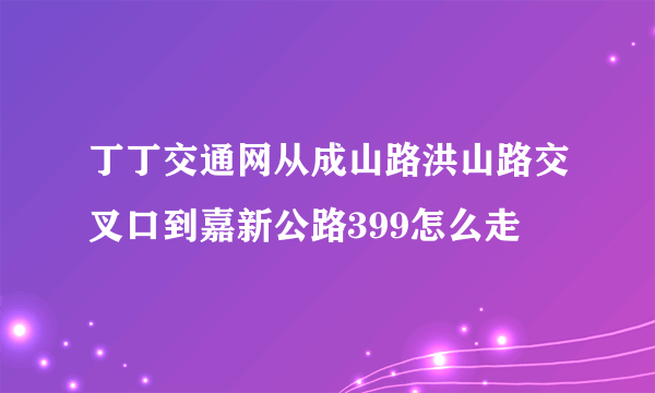 丁丁交通网从成山路洪山路交叉口到嘉新公路399怎么走