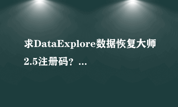 求DataExplore数据恢复大师2.5注册码？？如能帮我，奉献2000分