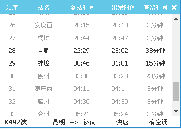 合肥到蚌埠的火车下午有几点的吗？？