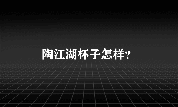 陶江湖杯子怎样？