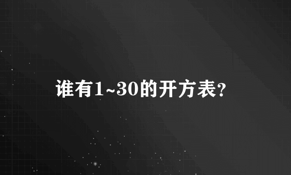 谁有1~30的开方表？