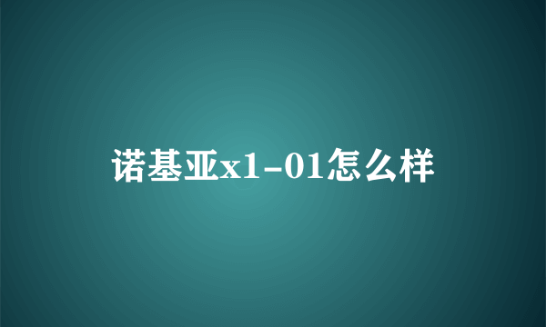 诺基亚x1-01怎么样