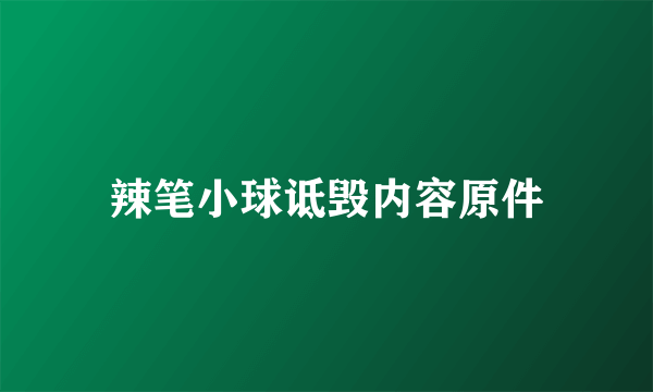 辣笔小球诋毁内容原件