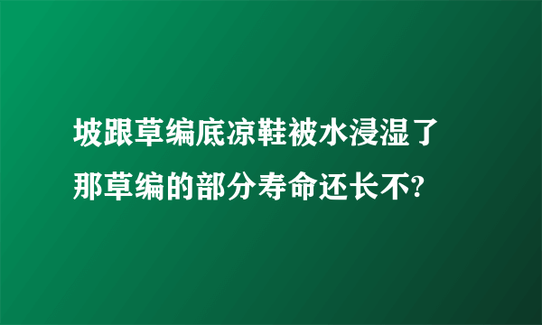 坡跟草编底凉鞋被水浸湿了 那草编的部分寿命还长不?