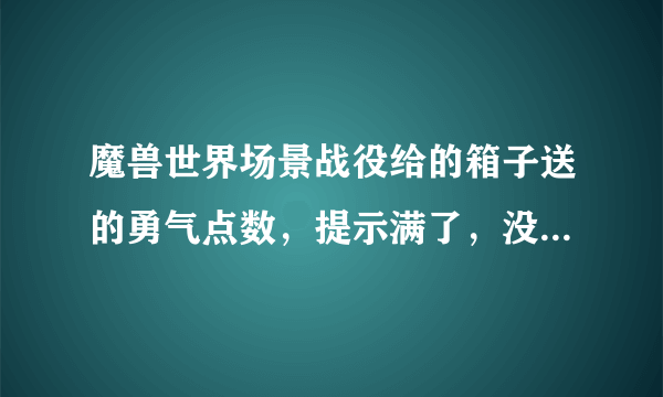 魔兽世界场景战役给的箱子送的勇气点数，提示满了，没法再提出来了。螳螂高原那边的军需官的装备也都毕业