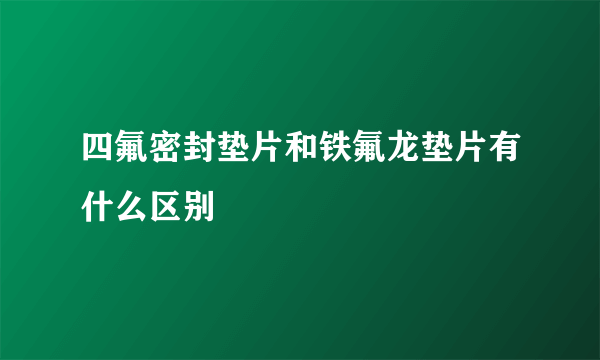 四氟密封垫片和铁氟龙垫片有什么区别