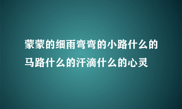 蒙蒙的细雨弯弯的小路什么的马路什么的汗滴什么的心灵