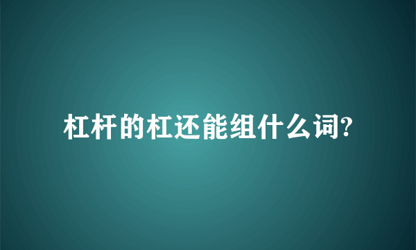 杠杆的杠还能组什么词?