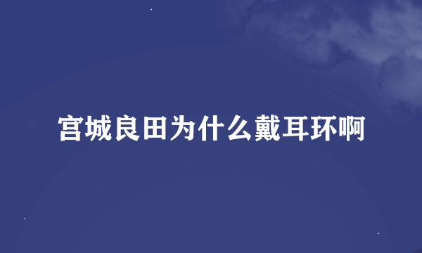 宫城良田为什么戴耳环啊