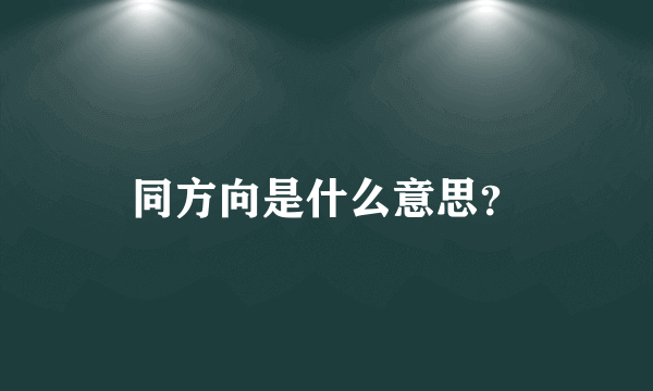 同方向是什么意思？