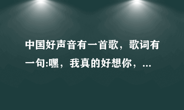 中国好声音有一首歌，歌词有一句:嘿，我真的好想你，问一下歌名