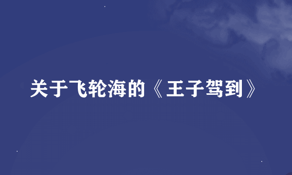 关于飞轮海的《王子驾到》