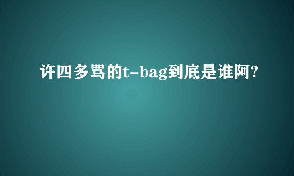 许四多骂的t-bag到底是谁阿?